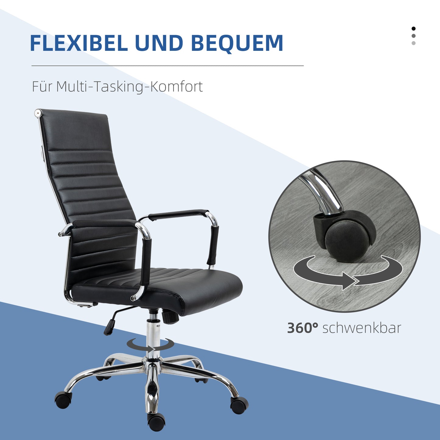 Bureaustoel – Office Chair – Kantoorstoel – Draaistoel – Ergonomische Stoel – Verstelbare Zithoogte – PU Kunstleer Met Foam Vulling