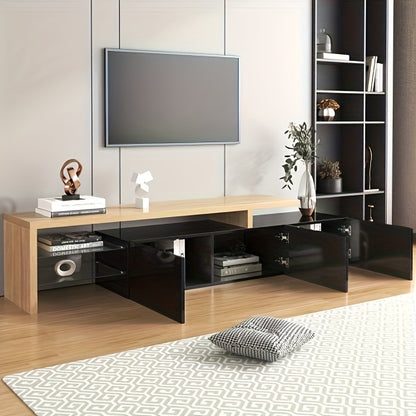 TV-standaard – Tv-meubel – Entertainmentmeubel – Mediameubel – TV-kast – Strak Mat Zwart – Robuuste Constructie – Ruimtebesparend Design
