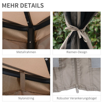Partytent – Partytent Paviljoen – Tuintent – Feesttent – Tuinpaviljoen – 3x3 Meter – Waterdicht Polyester Dak – Insectenwerende Mesh Zijwanden