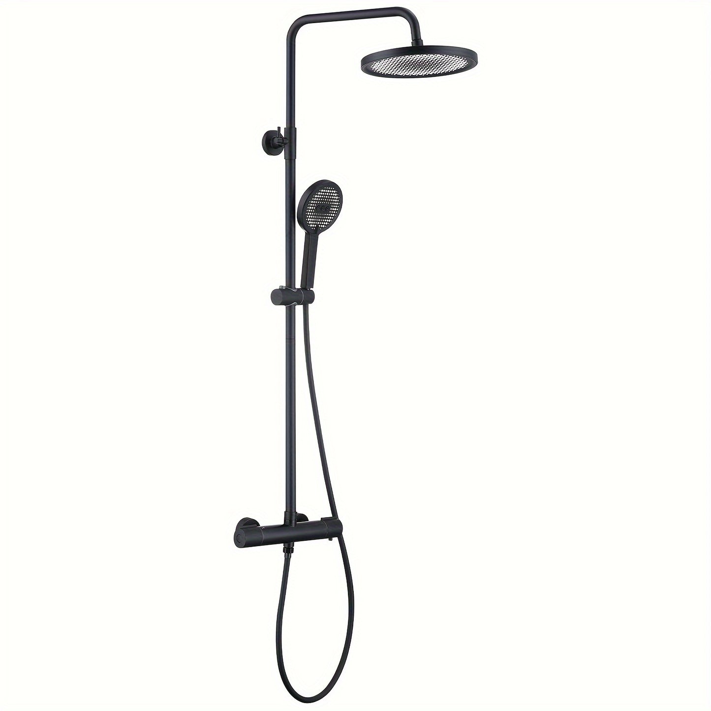 Thermostaatkraan – Douchekraan – Doucheset – Thermostatische Douche – Badkraan – Mat Zwart – 25 cm Hoofddouche – Constante Watertemperatuur