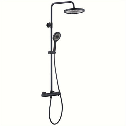 Thermostaatkraan – Douchekraan – Doucheset – Thermostatische Douche – Badkraan – Mat Zwart – 25 cm Hoofddouche – Constante Watertemperatuur