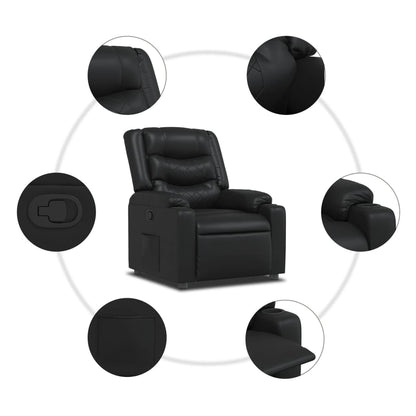 Elektrisch Verstelbare Relaxstoel – Elektrische Fauteuil – Relax Fauteuil – Verstelbare Stoel – Elektrische Loungestoel – Zwart Kunstleer – Verstelbaar Tot 135 Graden