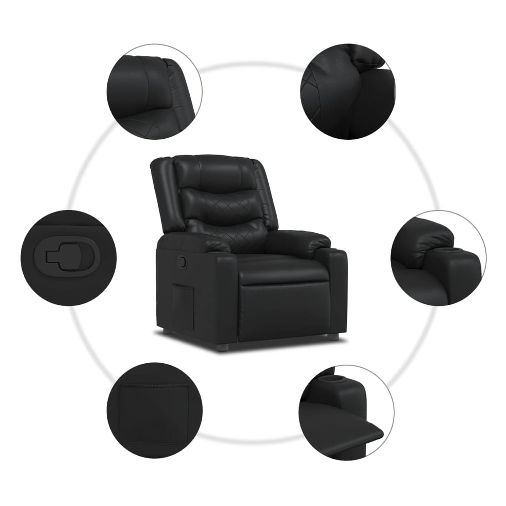 elektrische relaxstoel – elektrische fauteuil – relaxfauteuil – verstelbare stoel – loungestoel – handmatig verstelbaar tot 135° – kunstleren bekleding