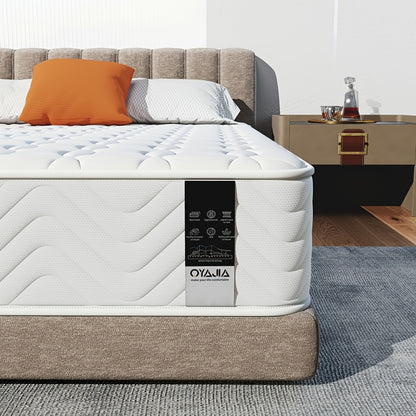 Single/Double Pocket Sprung Hybrid Mattress | Comfortable Memory Foam, Motion Isolation, Medium Firm, Sizes 90/140/160x200x23cm, Polyester Cover, Brand Oyajia