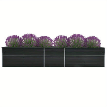 Hoogbed – Verhoogd Bed – Tuinbed – Plantbed – Groentebed – Gegalvaniseerd Staal – 400x80x45 cm – Weerbestendig Antraciet