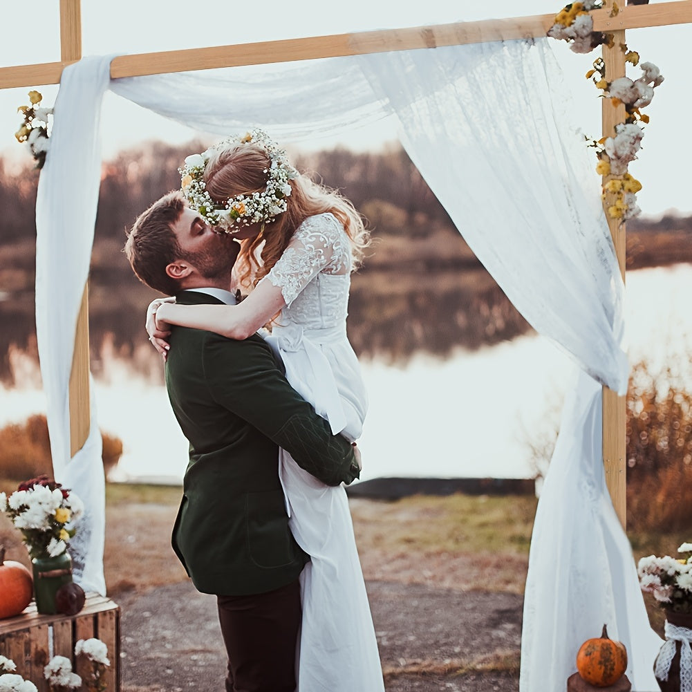 AESOME Classic Wooden Arch Backdrop Stand - 3.05X3.05meter Large Wedding Ceremony Frame for Garden, Photo Background Decoration, No Electricity Needed for Halloween, Christmas Event & Party Supplies