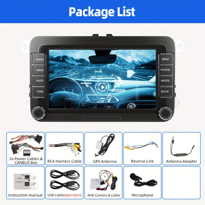 Multimedia Speler – Navigatiesysteem – Auto Radio – Android 14 Autostereo – Touchscreen – 7 Inch IPS Scherm – 4GB RAM + 64GB Opslag – Inclusief AHD Camera en Microfoon