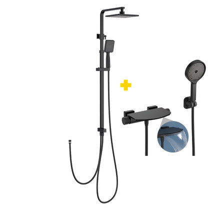 Complete Douchesysteem – Thermostaatkraan – Doucheset – Badmengkraan – Handdouche – Koper – Temperatuurregeling Zonder Elektriciteit – Eenvoudige Wandmontage