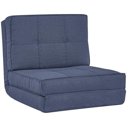 Vouwbare Vloerfauteuil – Vouwstoel – Slaapfauteuil – Loungefauteuil – Opklapbare Stoel – Donkerblauw – Compact Formaat 61x73x58 cm – Zachte Duurzame Stoffering