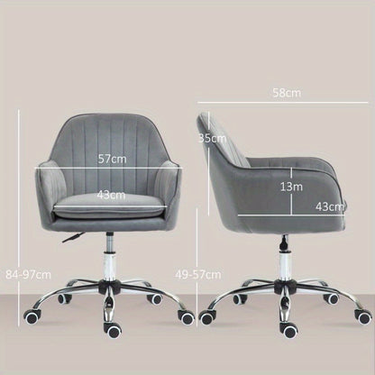 Bureaustoel – Kantoorstoel – Draaistoel – Bureaustoelen – Office Chair – Ergonomisch Design – Verstelbare Hoogte – Memory Foam Kussen – Metalen Frame – 360° Draaibaar – Lendensteun – Zachte Velvet Bekleding – Geschikt Voor Langdurig Gebruik