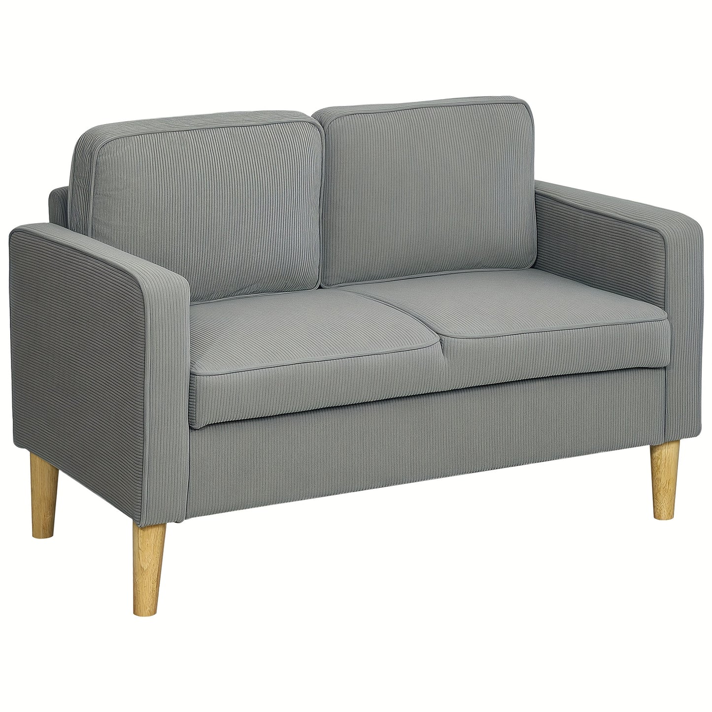 Bank – Sofa – 2-zitsbank – Slaapbank – Hoekbank – Compact 114x61x79 cm – Bamboe Bekleding Met Opbergruimte – Lichtgrijs