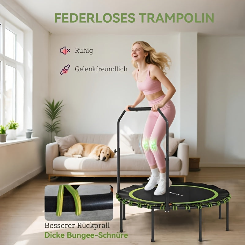 1 Foldable Indoor Fitness Exercise Workout Rebounder | 4-Level Adjustable Foam Handle, Supports Up to 150kg, Green