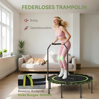 1 Foldable Indoor Fitness Exercise Workout Rebounder | 4-Level Adjustable Foam Handle, Supports Up to 150kg, Green