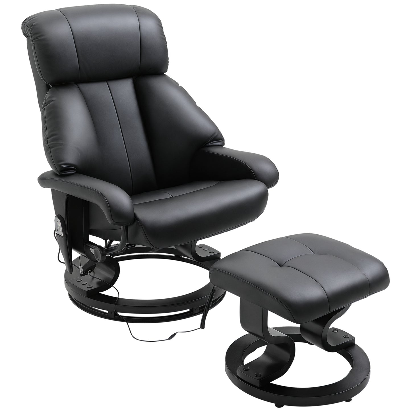 Massagestoel – Massagefauteuil – Relaxstoel – Ontspanningsstoel – Zwarte massagestoel – 10 Vibratiepunten – Verstelbare rugleuning tot 145°