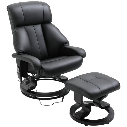 Massagestoel – Massagefauteuil – Relaxstoel – Ontspanningsstoel – Zwarte massagestoel – 10 Vibratiepunten – Verstelbare rugleuning tot 145°