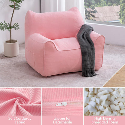 Grote Roze Zitzak – Zitzak Voor Volwassenen – Zitzak Met Vulling – Zitzak Sofa – Loungestoel – Ruim Formaat 90x90x70 cm – Veerkrachtige Schuimvulling