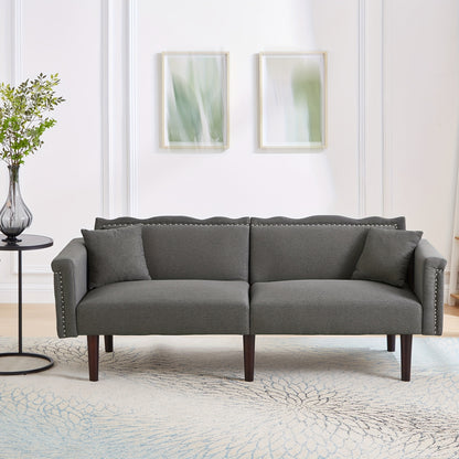 Bedbank – Slaapbank – 2-Zits Bank – Sofa – Logeerbed – Verstelbare Rugleuningen – Katoen-Linnen Bekleding – Hoogwaardig Schuim