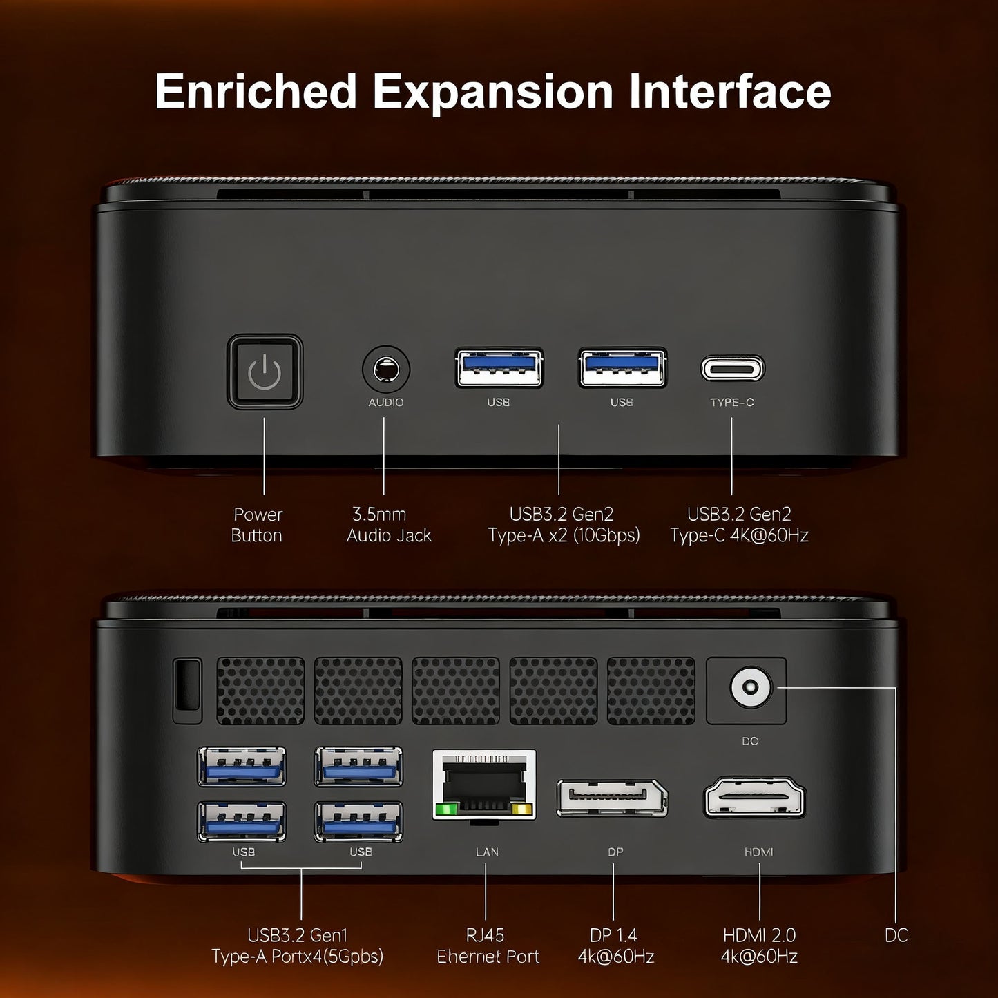 Mini PC – Mini Computer – Desktop PC – Kleine PC – Compacte PC – AMD Ryzen 7 5825U – 32GB DDR4 RAM – 512GB M.2 SSD – Triple 4K Scherm Ondersteuning – WiFi 6 & USB Type-C