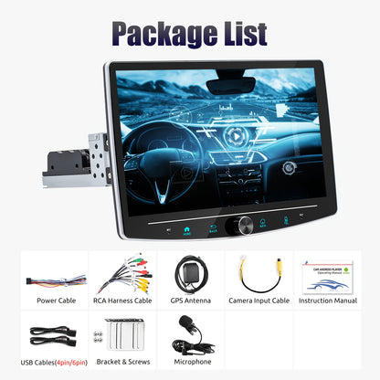 Autoradio – Car Stereo – Auto Multimediaspeler – 1 DIN Radio – Autostereo – 10,1 Inch Draaibaar Touchscreen – Android 14 & Draadloze CarPlay