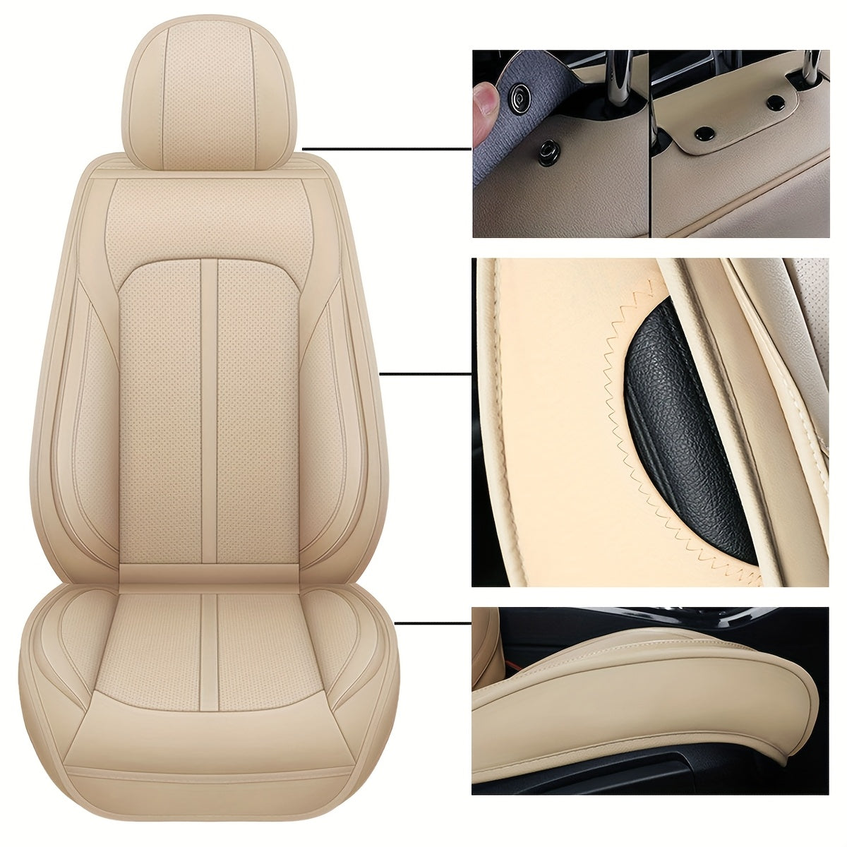 Full Set Car Seat Covers, Suitable for VW Golf, Tiguan, Passat, T-Roc,, Touran, Arteon, ID.4, Universal NAPPA Car Seat Covers, Adjustable Car Seat Covers, Easy to Install, All-Season Fit, christmas gifts