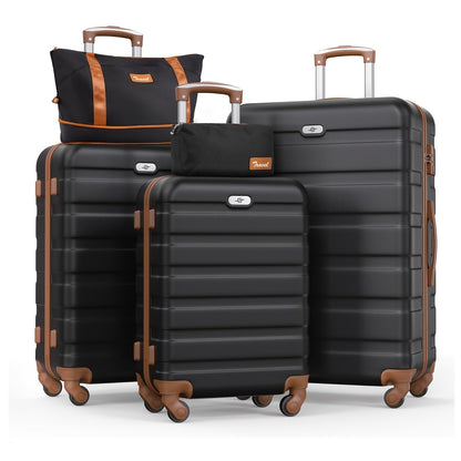 Kofferset – Reiskoffer Set – Trolley Koffers – Handbagage Koffer – Ruimbagage – Hardcase ABS+PC – TSA Slot & Fluisterstille 4-Wiel Spinnerwielen – 5-delig (20”+24”+28”+Handtas+Cosmeticatas)