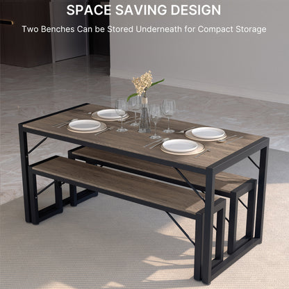 Vierpersoons Tafelset – Eettafelset – Tuinset – Keukentafel – Balkonset – Waterbestendig Tafelblad – Compact Stalen Frame