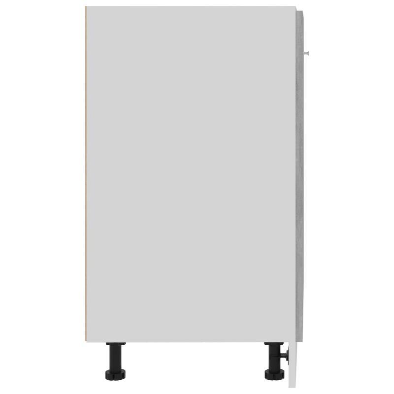 Onderkast – Opbergkast – Kastje – Ladekast – Dressoir – Betongrijs – Hardhout – 60x46x81,5 cm – Industrieel Design