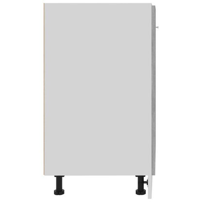 Onderkast – Opbergkast – Kastje – Ladekast – Dressoir – Betongrijs – Hardhout – 60x46x81,5 cm – Industrieel Design