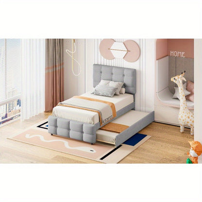 Verstelbaar Bed – Bedframe – Logeerbed – Eenpersoonsbed – Slaapbed – 90 x 200 cm – Huidvriendelijke Linnen Hoes – Laag Profiel Design
