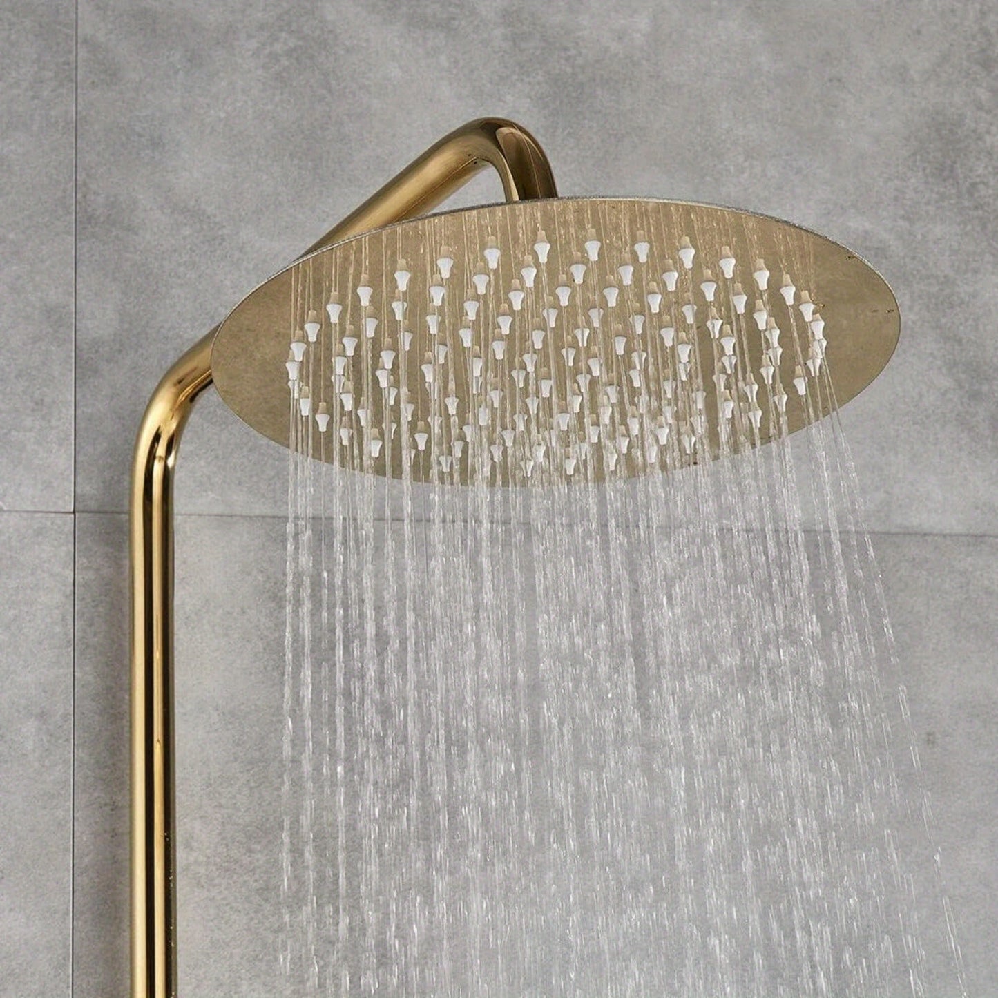 Regendouche – Regendoucheset – Douchekop – Doucheset – Douchekraan – Gouden Afwerking – Messing en RVS – 20 cm Hoofddouche