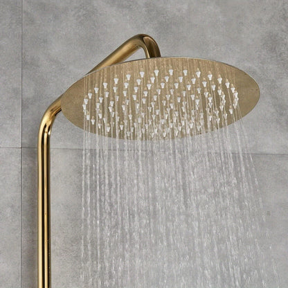 Regendouche – Regendoucheset – Douchekop – Doucheset – Douchekraan – Gouden Afwerking – Messing en RVS – 20 cm Hoofddouche