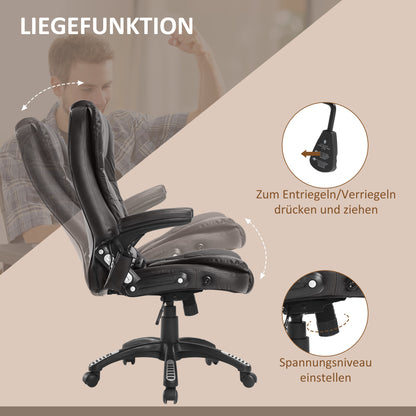 Ergonomische Bureaustoel – Bureaustoel Met Massage – Draaistoel – Bureaustoel Met Verwarming – Kantoorstoel – Hoogte Verstelbaar – Bruin Kunstleer