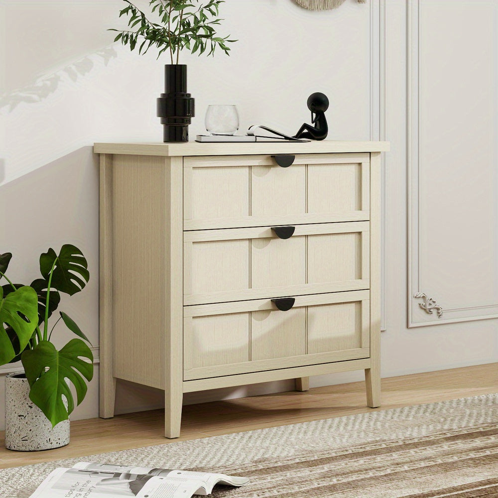 Ladekastje – 3-laden kastje – Opbergkast – Bureaukast – Zijkast – Naturel Kleur – Compact 80×40×8 cm – Duurzaam en Stijlvol Design