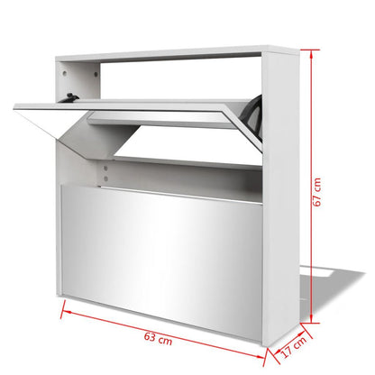 Schoenenkastje – Schoenenopberger – Schoenenrek – Schoenencabinet – Schoenenkast Met Spiegel – Compact En Ruimtebesparend – Gemaakt Van Duurzaam Rattan