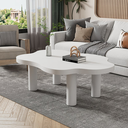 Salontafel Wolkvorm – Koffietafel – Bijzettafel – Woonkamertafel – Design Tafel – Wit – Duurzaam Kunststof – Eenvoudige Montage