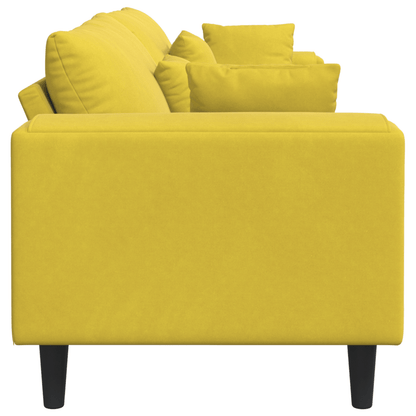 Bankstel – Bank – Hoekbank – Slaapbank – Zetel – Velvet Bekleding – Inclusief Ottoman – Stevig Houten Frame