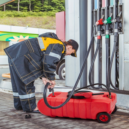 Brandstoftank – Brandstofcontainer – Jerrycan – Mobiele Brandstoftank – Fuel Caddy – 57 Liter Capaciteit – Handpomp Met 300 cm Slang