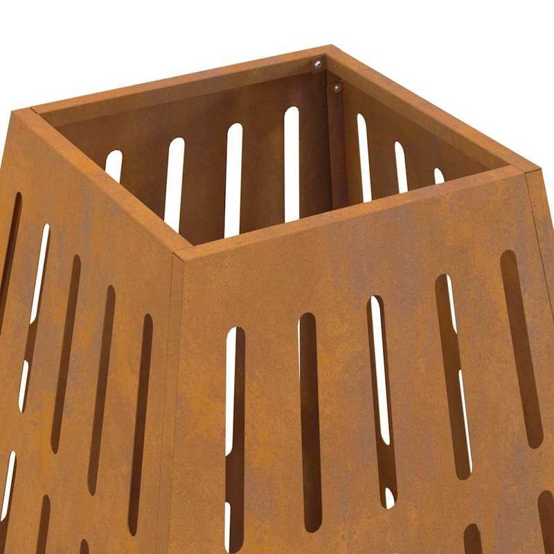 Buitenhaard – Tuinhaard – Vuurkorf – Terrashaard – Houtkachel – Bruin Metaal – 50x50x70 cm – Duurzaam & Weerbestendig