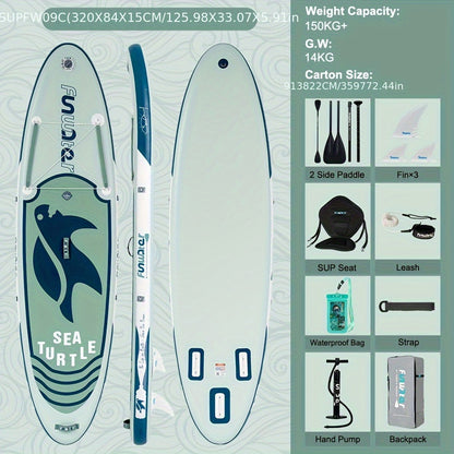 Paddleboard – SUP Board – Opblaasbaar Board – Stand Up Paddle – SUP Watersport – Lichtgewicht – Duurzaam PVC – Blue Pig Light Wave
