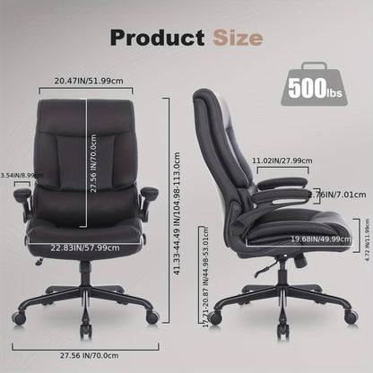 Ergonomische Bureaustoel – Grote Bureaustoel – Zware Bureaustoel – Bureau Stoel – Comfortabele Werkstoel – Zwart – Memory Foam Zitting – Max 226,8 kg Belastbaar