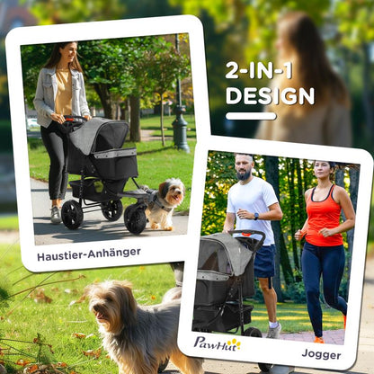 Hondenbuggy – Wandelwagen – Dierenwagen – Hondenwagen – Huisdierenwagen – Vouwbaar Ontwerp – Luchtbanden – Stevig IJzeren Frame – Geschikt Tot 25 kg