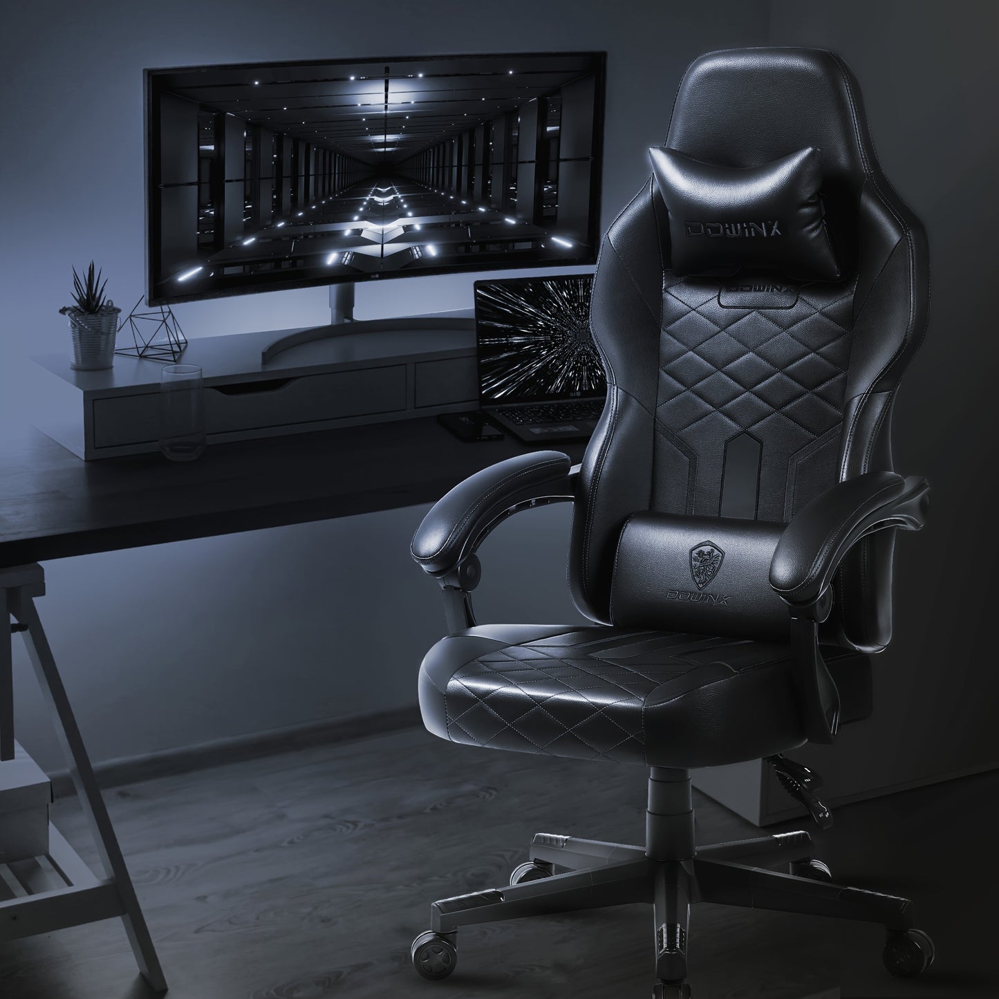 Gamingstoel – Bureaustoel – Computergamingstoel – Werkstoel – Gaming Recliner – Zwart – Ergonomische Lendensteun – Verstelbare Rugleuning