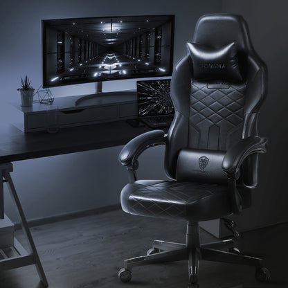 Gamingstoel – Bureaustoel – Computergamingstoel – Werkstoel – Gaming Recliner – Zwart – Ergonomische Lendensteun – Verstelbare Rugleuning