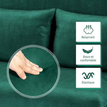 2-Zits Slaapbank – Bankbed – Slaapbankje – Slaapbank Mini – Bedbank – Verstelbare Rugleuning – Suède Look Afneembare Bekleding Groen