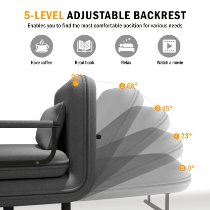 Bureaustoel – Office Chair – Draaistoel – Kantoorstoel – Stoel – Verstelbare Rugleuning 5 Niveau’s – Met Hoofdsteun en Comfortabel Zitkussen – Groen – Met Metalen Frame