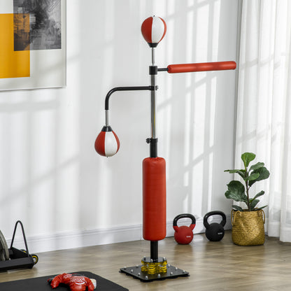 Bokszakstandaard – Bokszakhouder – Boksbalstandaard – Bokstrainer – Bokspaal – Verstelbare Hoogte 140-205 cm – 12 Zuignappen Voor Stabiliteit