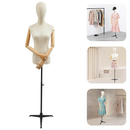 High-Quality Material with an Adjustable Design, Offering Great Flexibility And Easy Assembly, Featuring a Double Hole Design And a Stable Base for a Female Mannequin