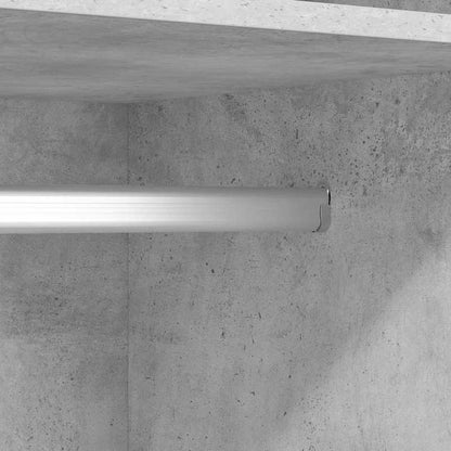 Kast – Opbergkast – Garderobekast – Kledingkast – Dichte Kast – Betongrijs – Bewerkt Hout – 50x50x200 cm – Stevig & Duurzaam