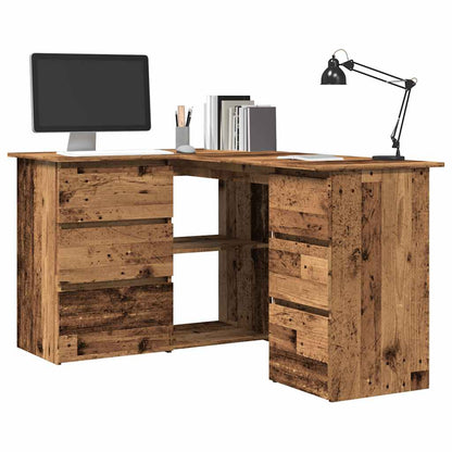 Hoekbureau – Hoektafel – Computerbureau – Bureautafel – L-vormig Bureau – Hoogwaardig Hout – 2 Deuren & 4 Lades – Ruime Werkplek