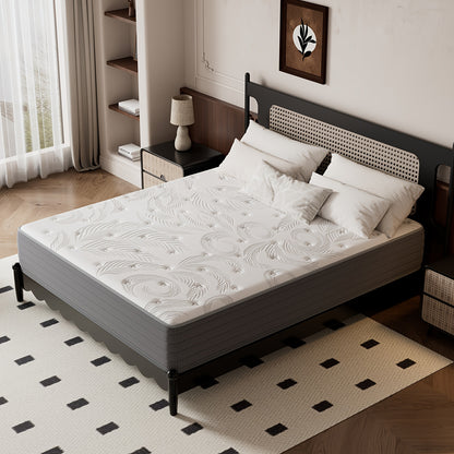 25cm Mattress, Hybrid Memory Foam And Spring Mattress, Breathable, Medium Firm, H3, 7-zone Mattress With Soft Fire Protection Made Of Fabric